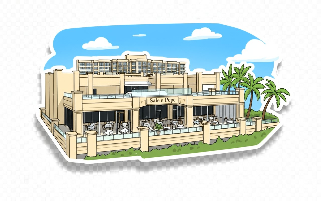 Elegant beachfront dining room at Sale e Pepe on Marco Island.